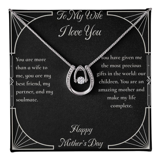 Lucky in Love Mother's Day necklace from husband