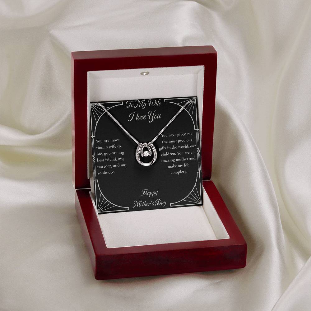 Lucky in Love Mother's Day necklace from husband