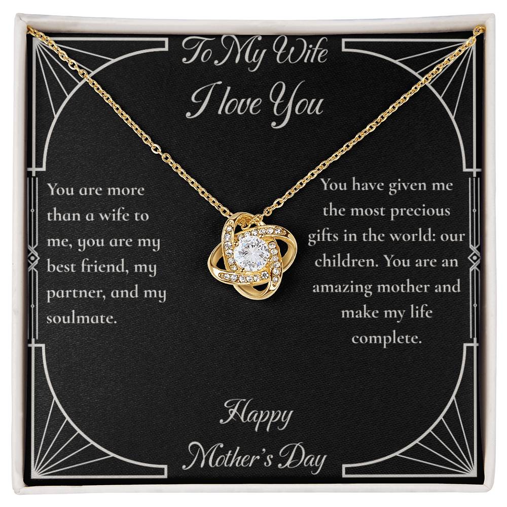 To My Wife for Mother's Day Love Knot Necklace