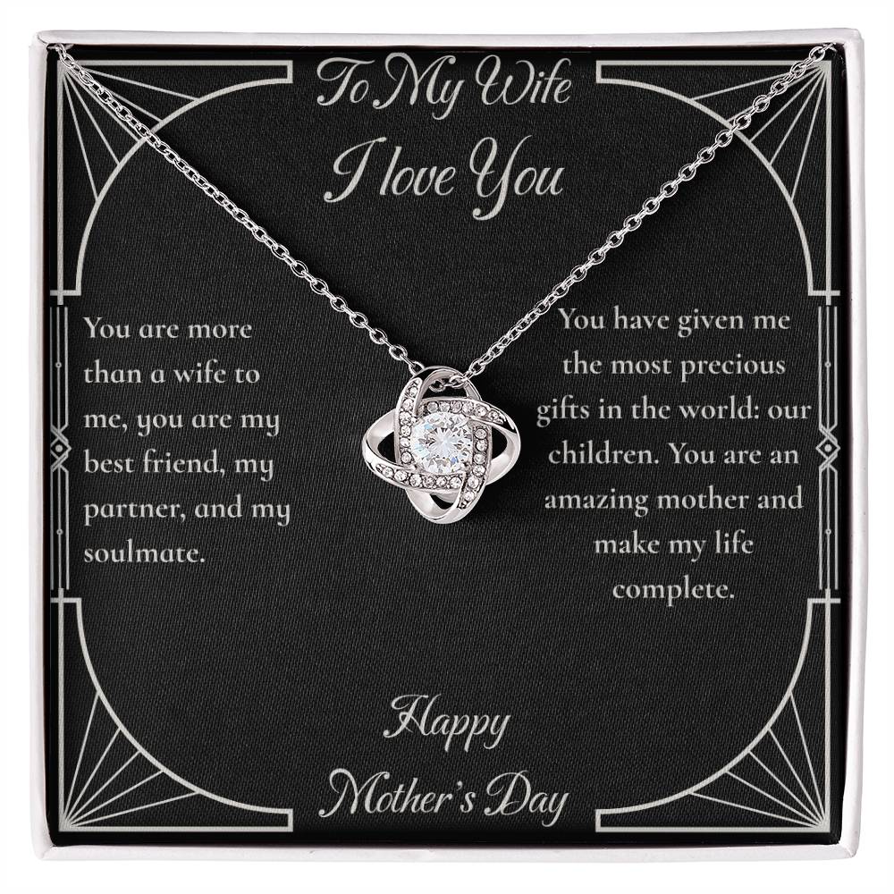 To My Wife for Mother's Day Love Knot Necklace