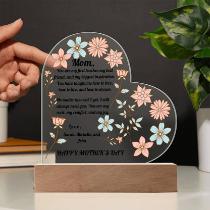 Personalized Heart Plaque for Mother's Day