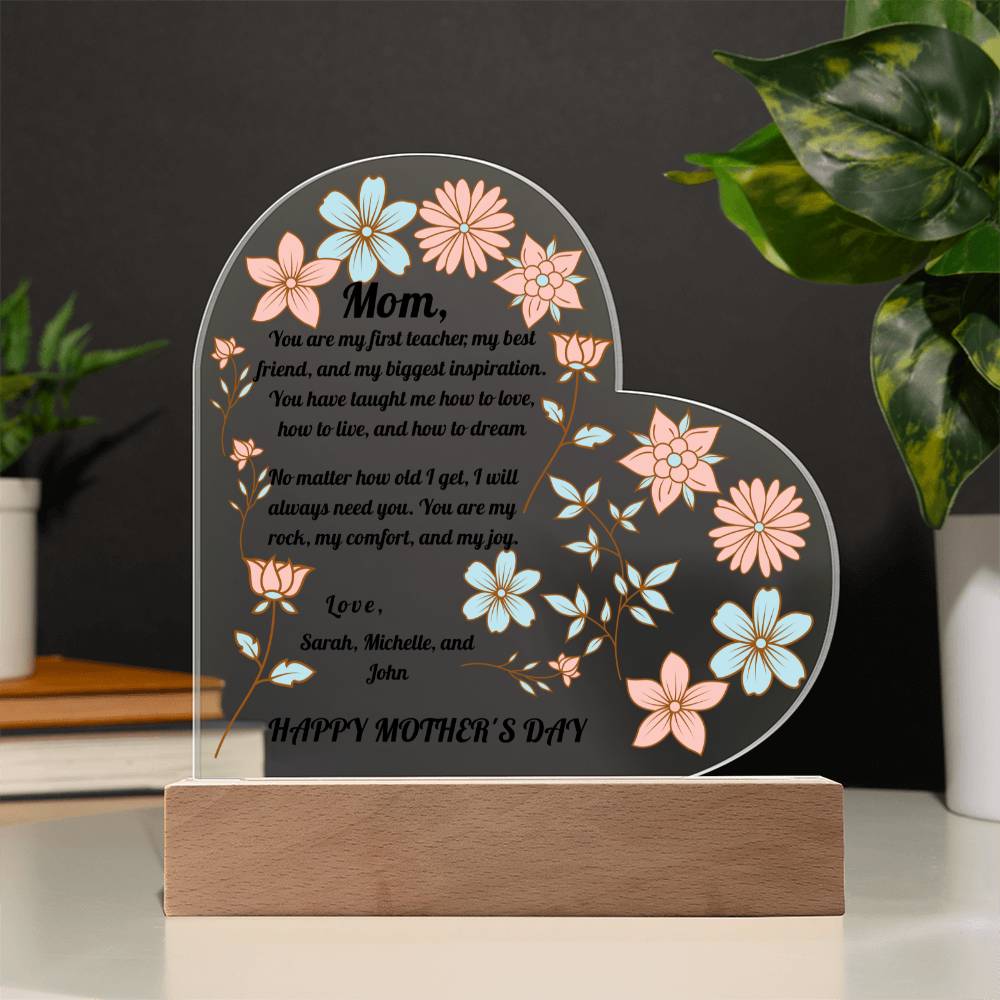 Personalized Heart Plaque for Mother's Day