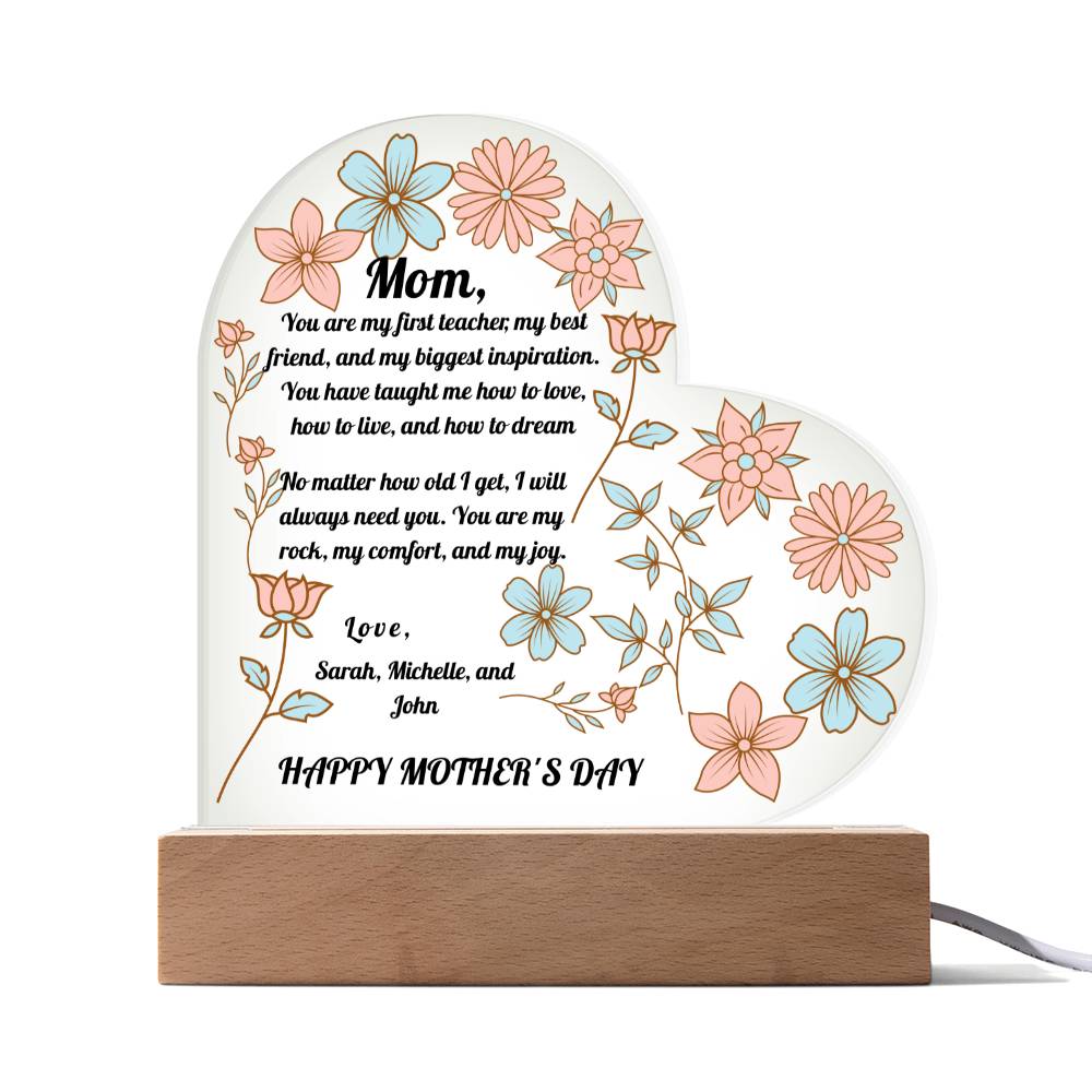 Personalized Heart Plaque for Mother's Day