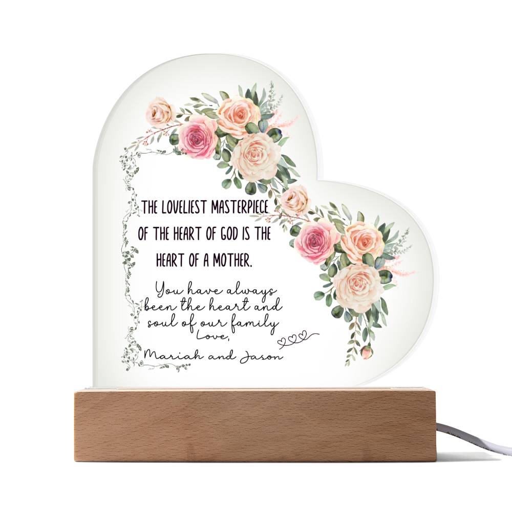 Personalized Mother's Acrylic Heart Plaque