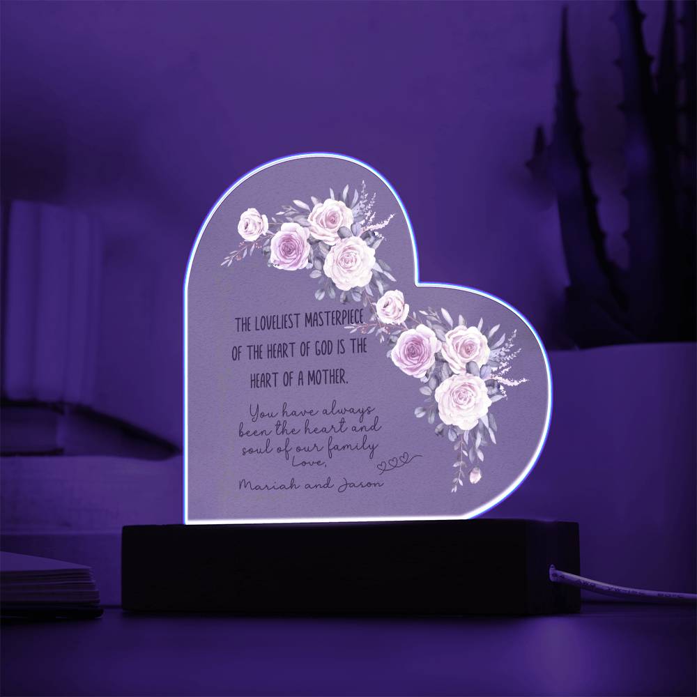 Personalized Mother's Acrylic Heart Plaque