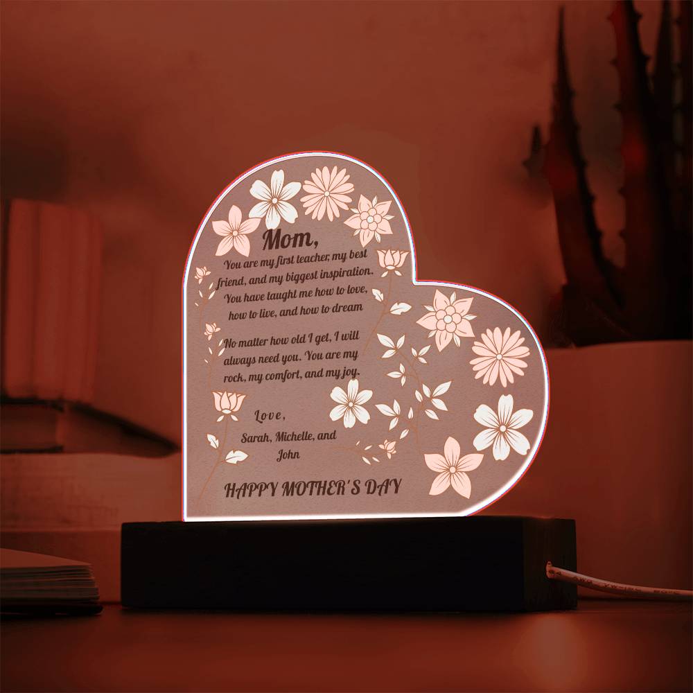 Personalized Heart Plaque for Mother's Day