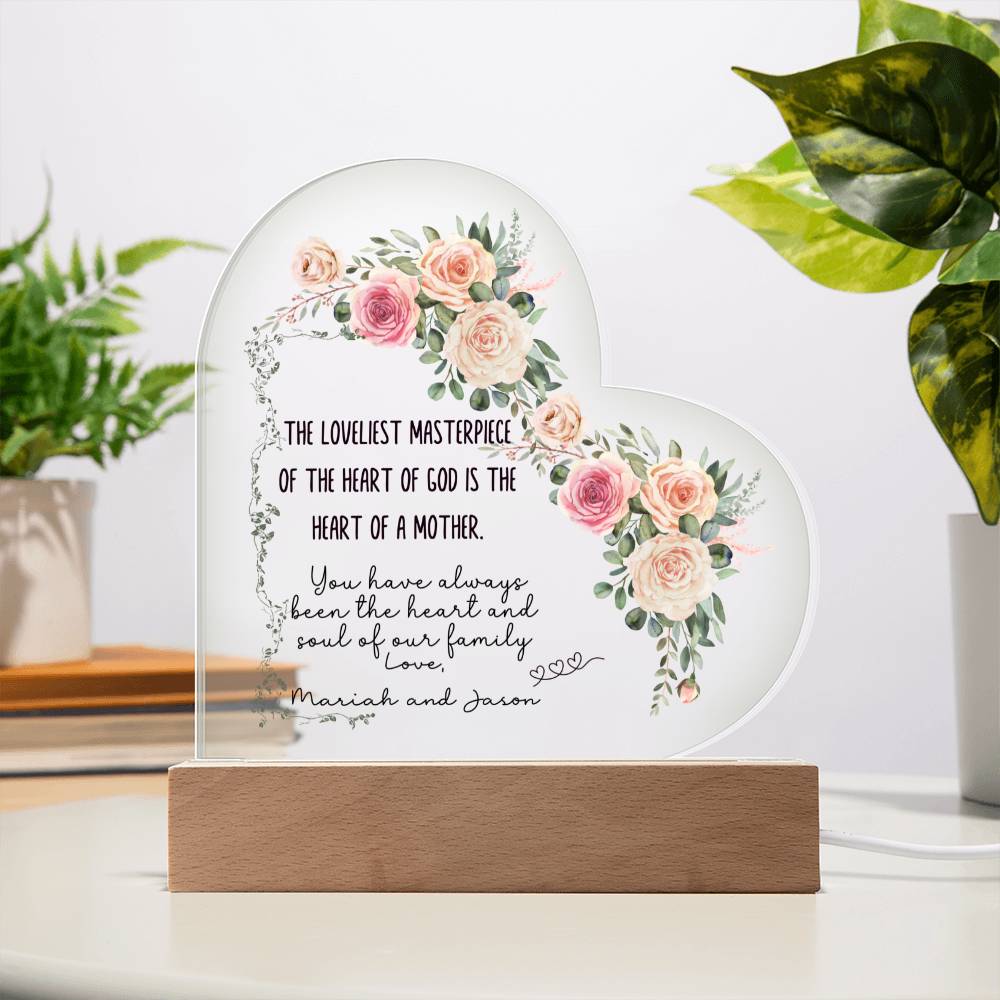 Personalized Mother's Acrylic Heart Plaque