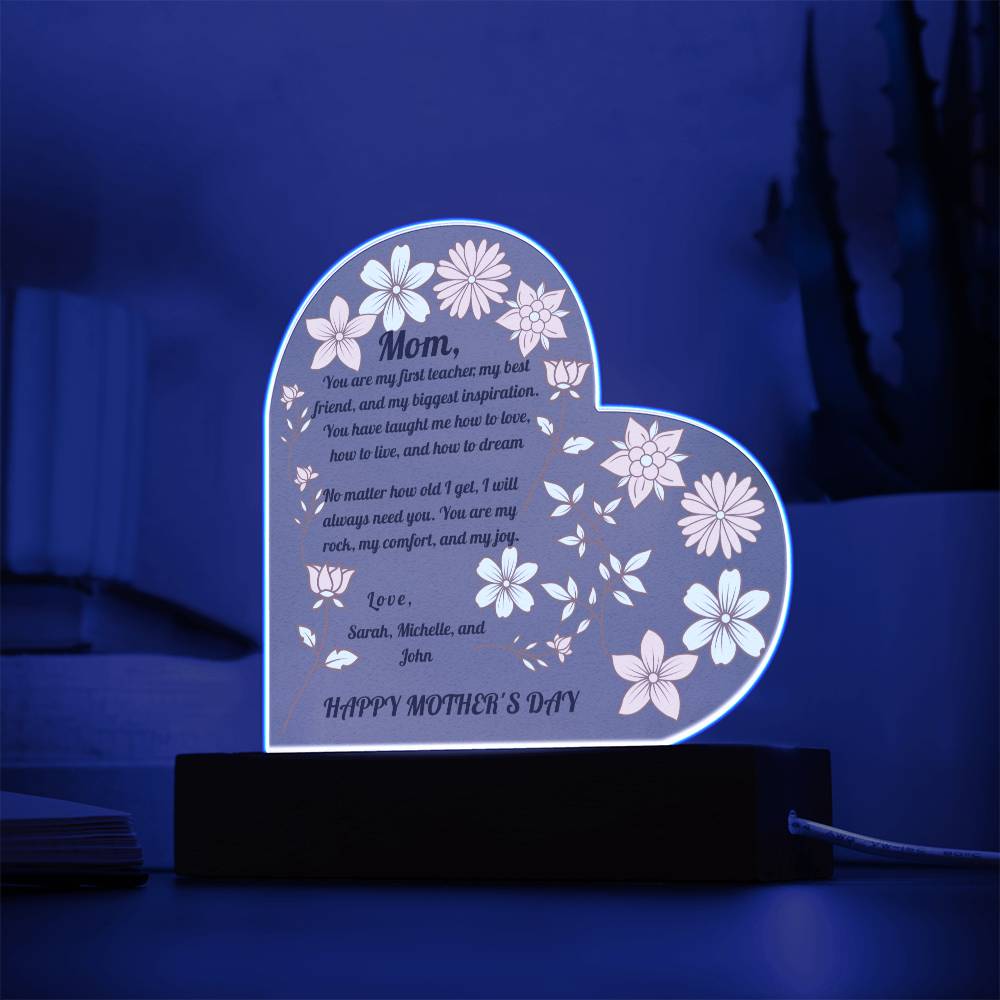 Personalized Heart Plaque for Mother's Day