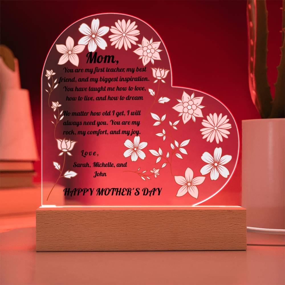 Personalized Heart Plaque for Mother's Day