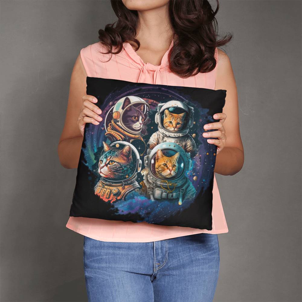 Cats in space pillow