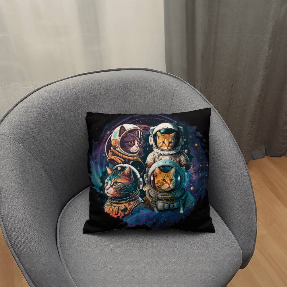 Cats in space pillow