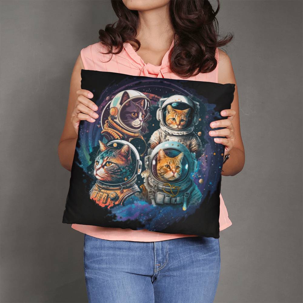 Cats in space pillow