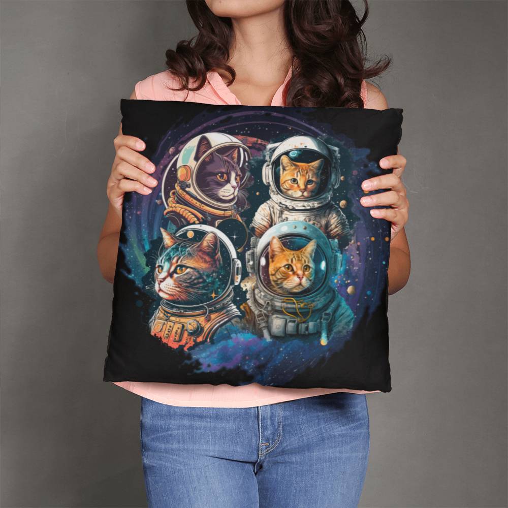 Cats in space pillow