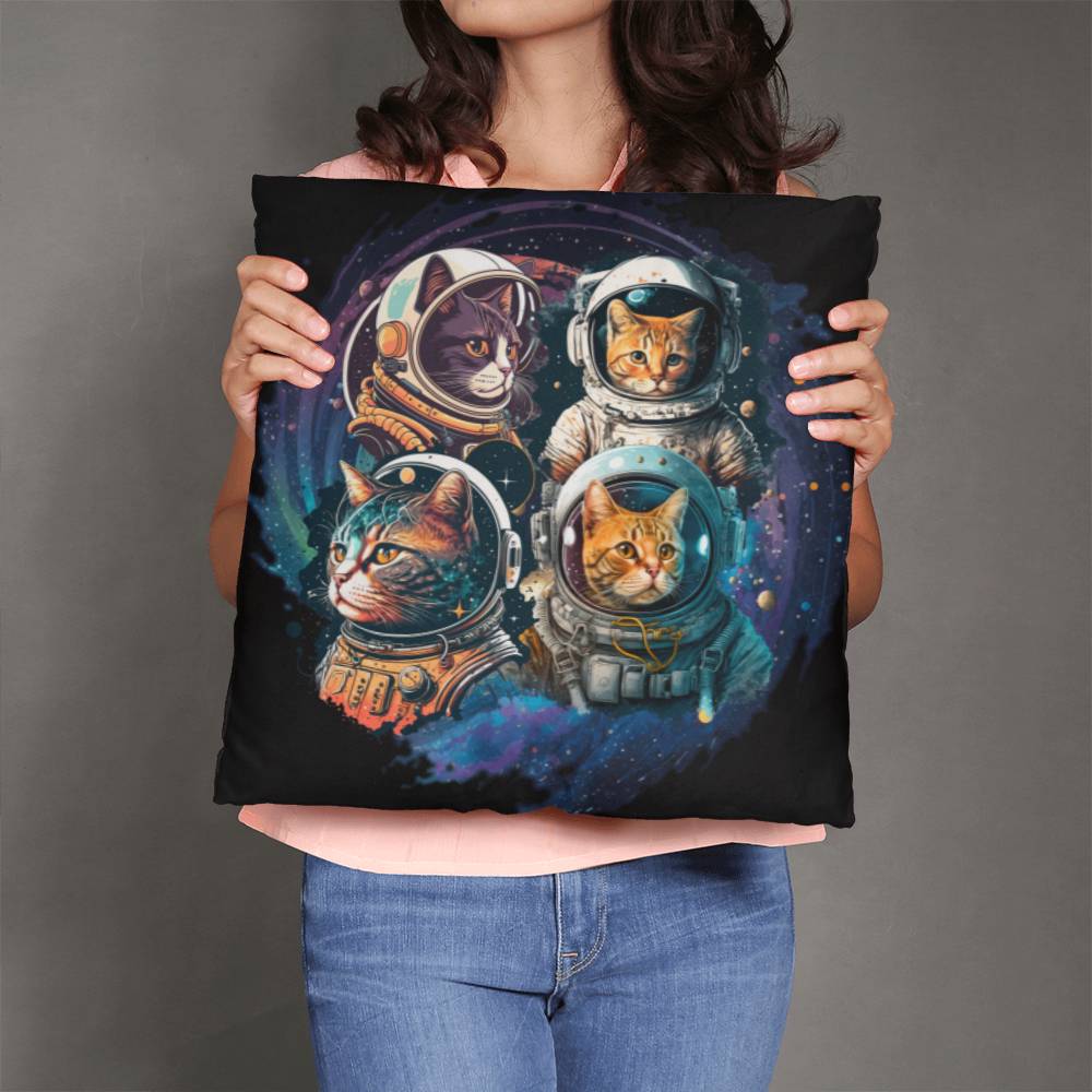 Cats in space pillow